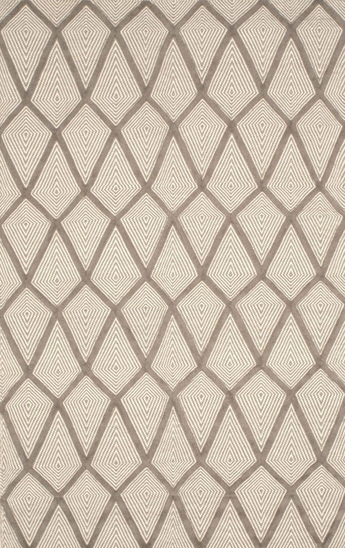 Geometric Diamond Trellis Wool Rug