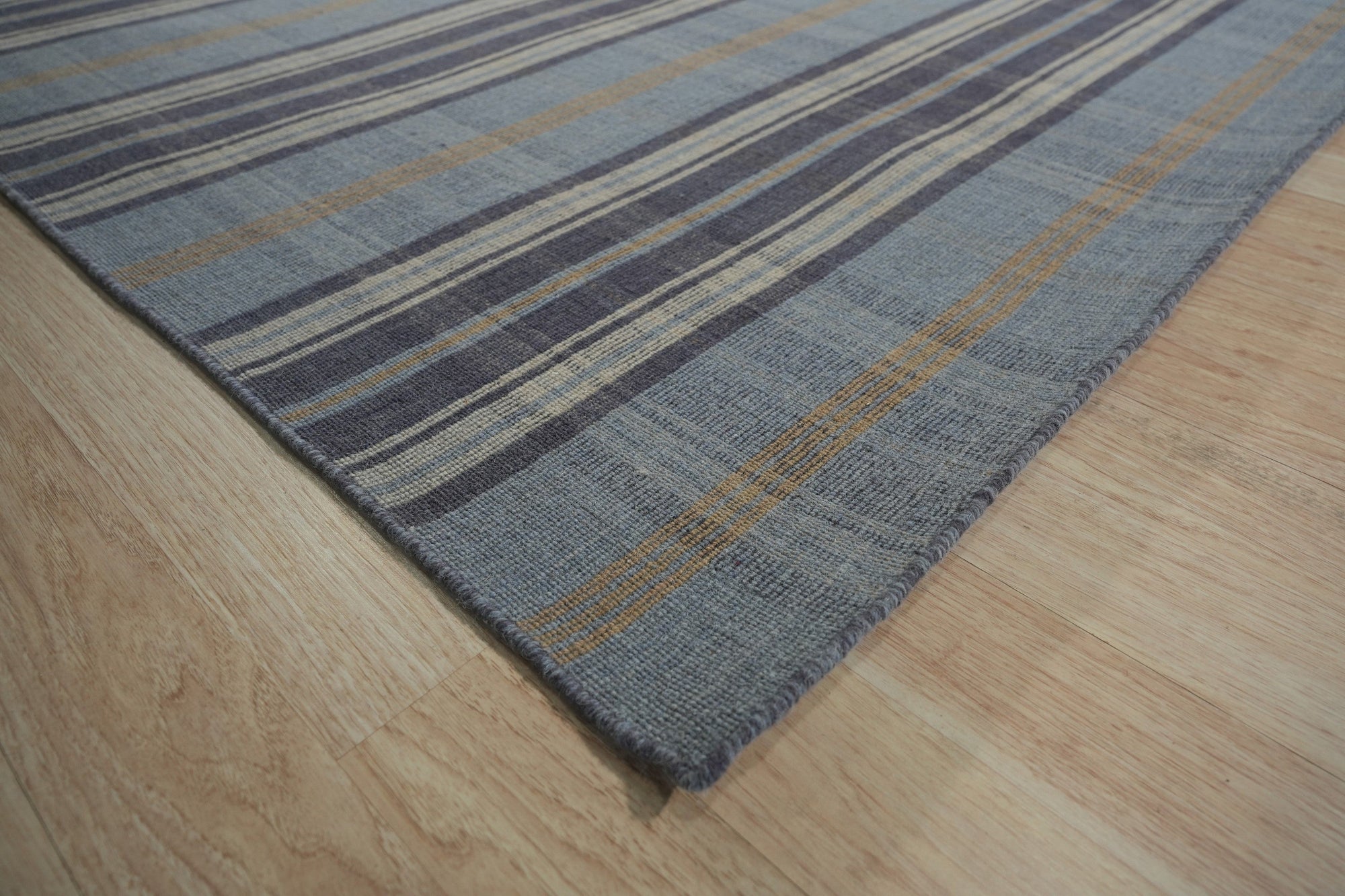 Blue Tartan Handmade Wool Rug