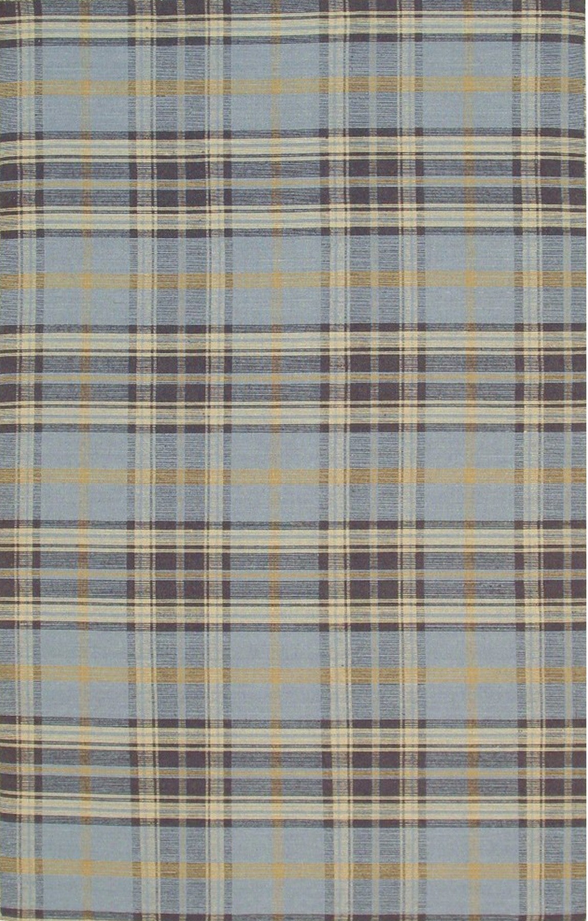 Blue Tartan Handmade Wool Rug