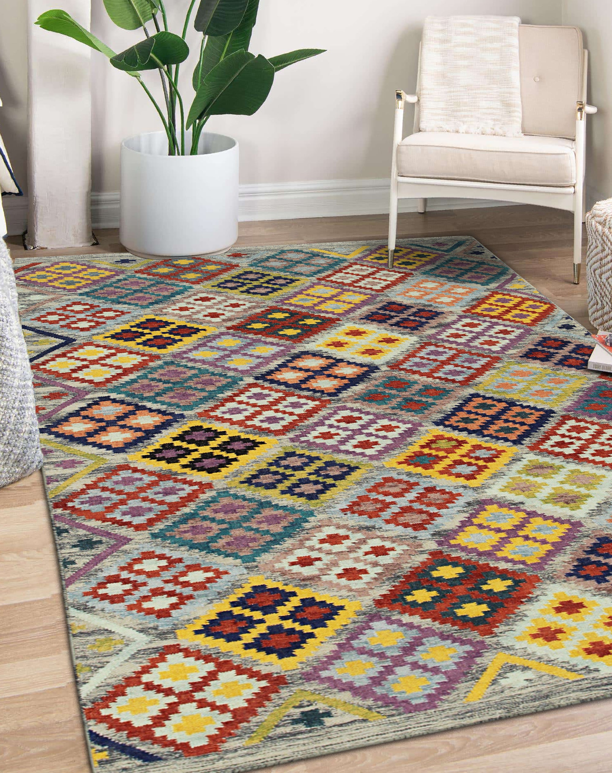 Nadia Kilim Multicolor Flatweave Wool Rug