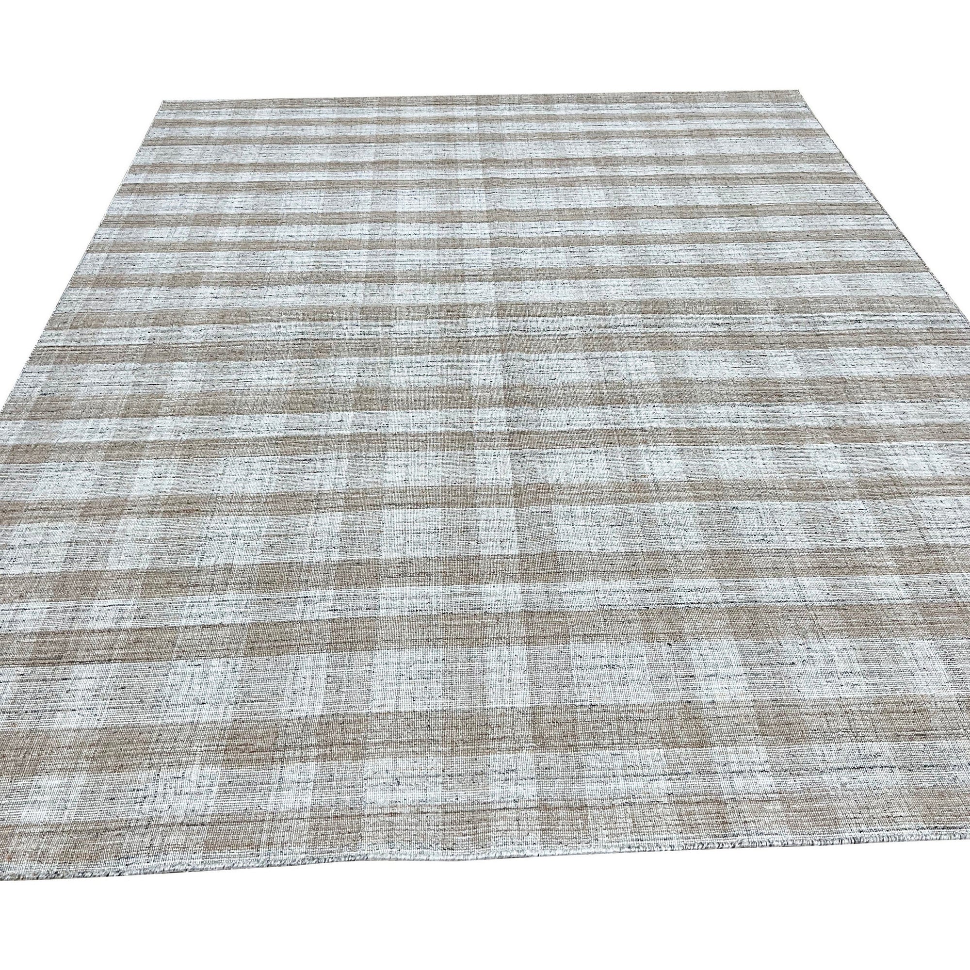 Plaid Elegance Hand-Woven Wool Rug