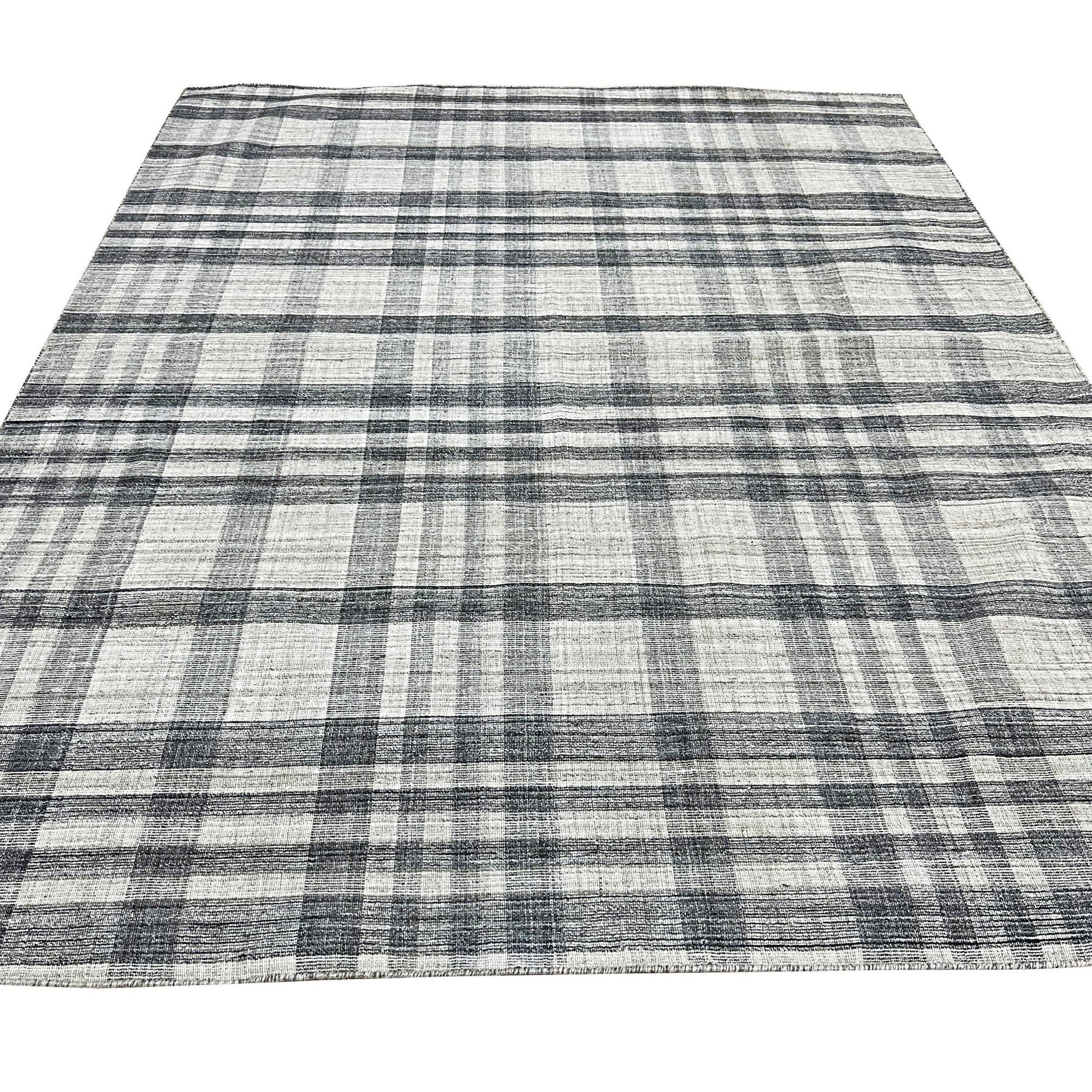 Urban Plaid Hand-Woven Wool Rug