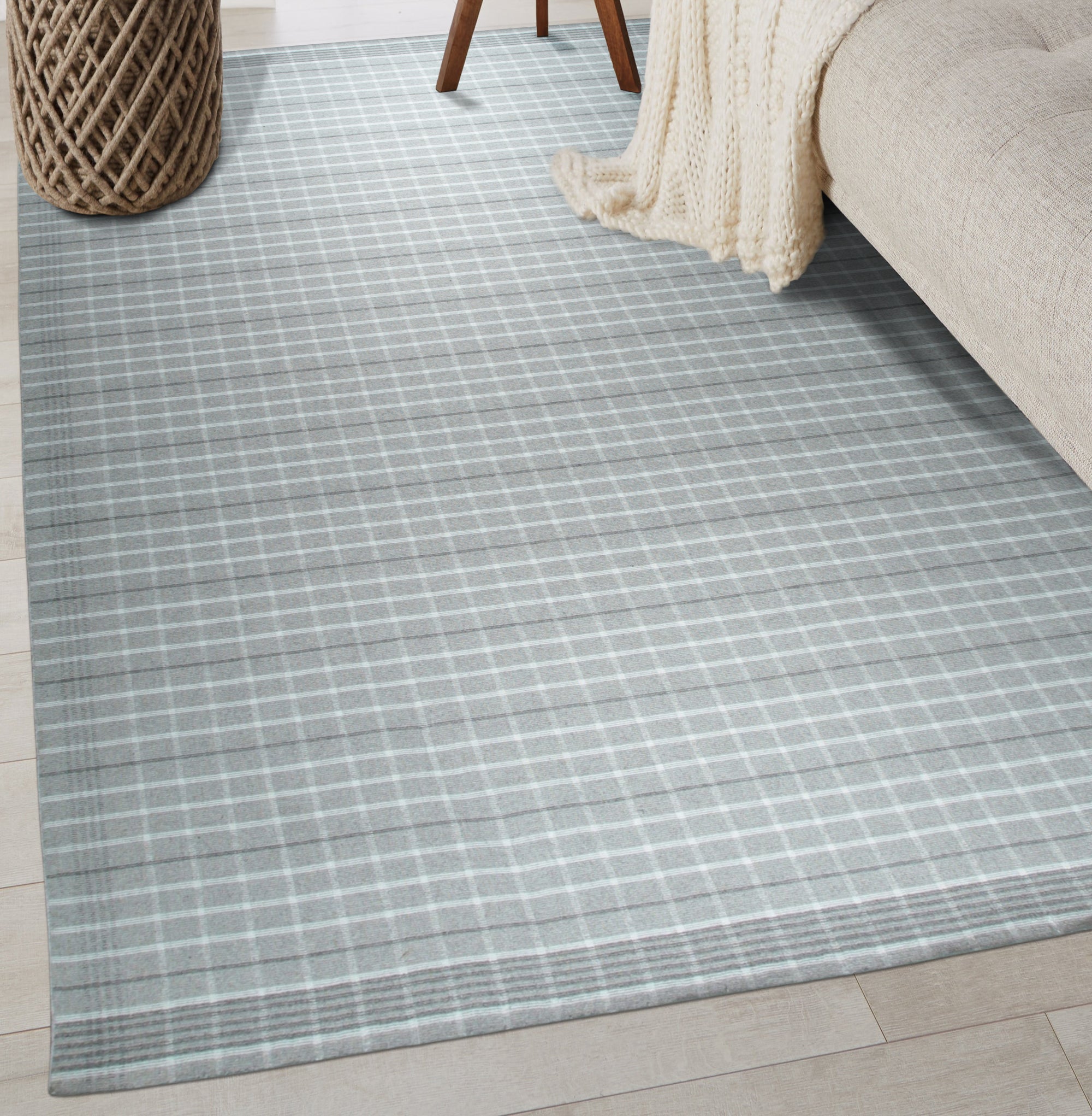 Timeless Celia Gray Flatweave Wool Rug