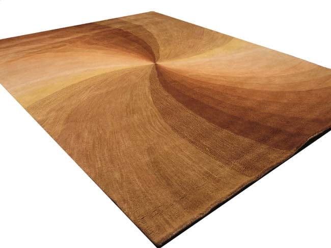 Light Brown Prismatic Swirl Hand-Tufted Wool Rug