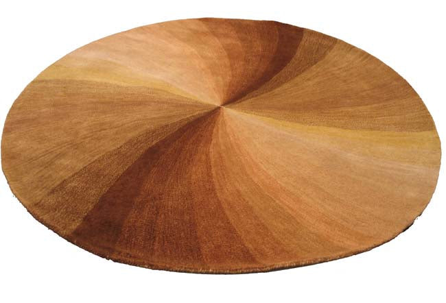 Light Brown Prismatic Swirl Hand-Tufted Wool Rug