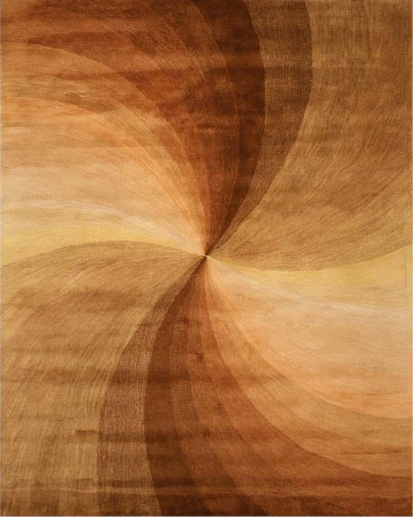 Light Brown Prismatic Swirl Hand-Tufted Wool Rug