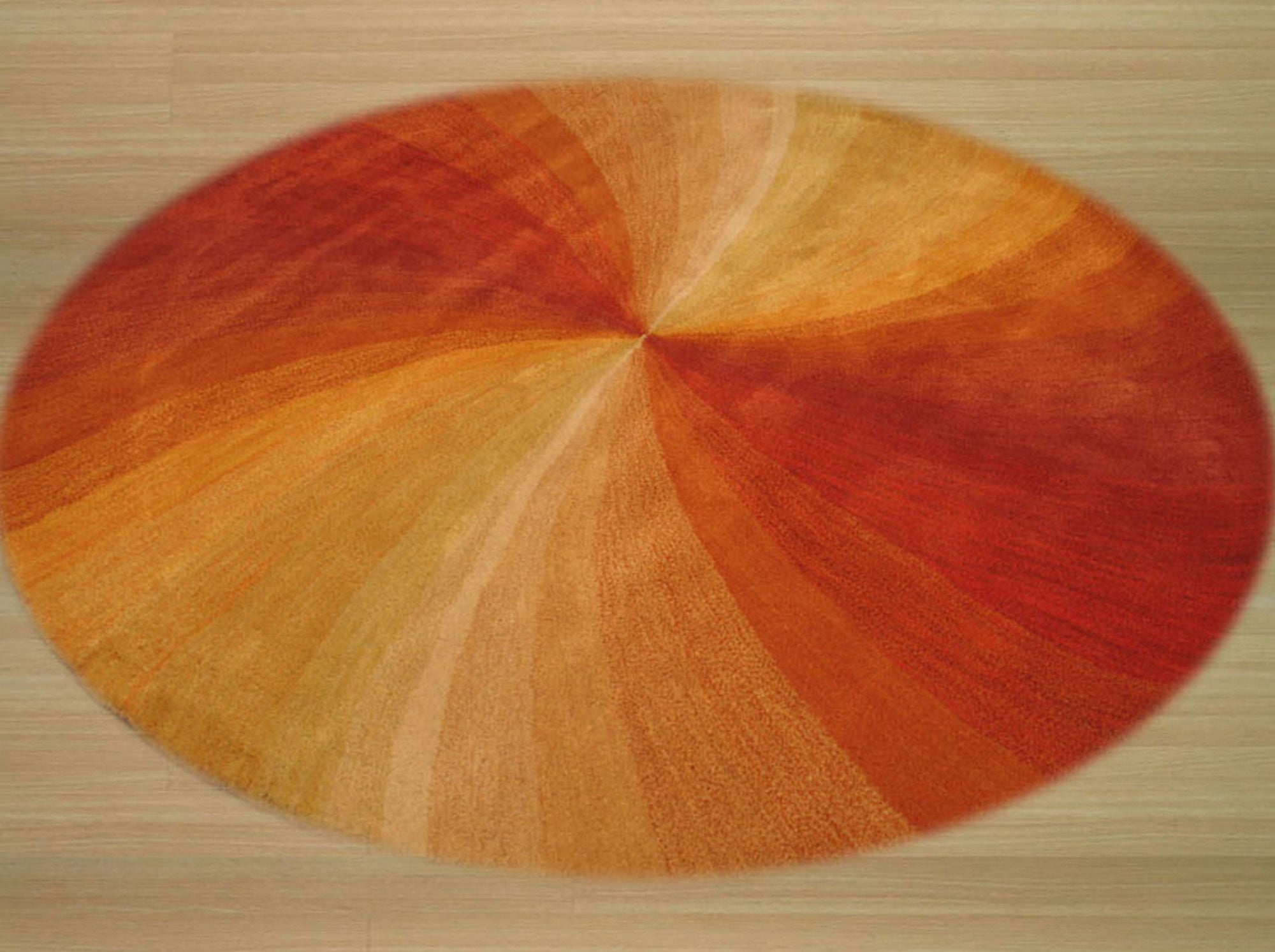 Orange Prismatic Swirl Hand-Tufted Wool Rug