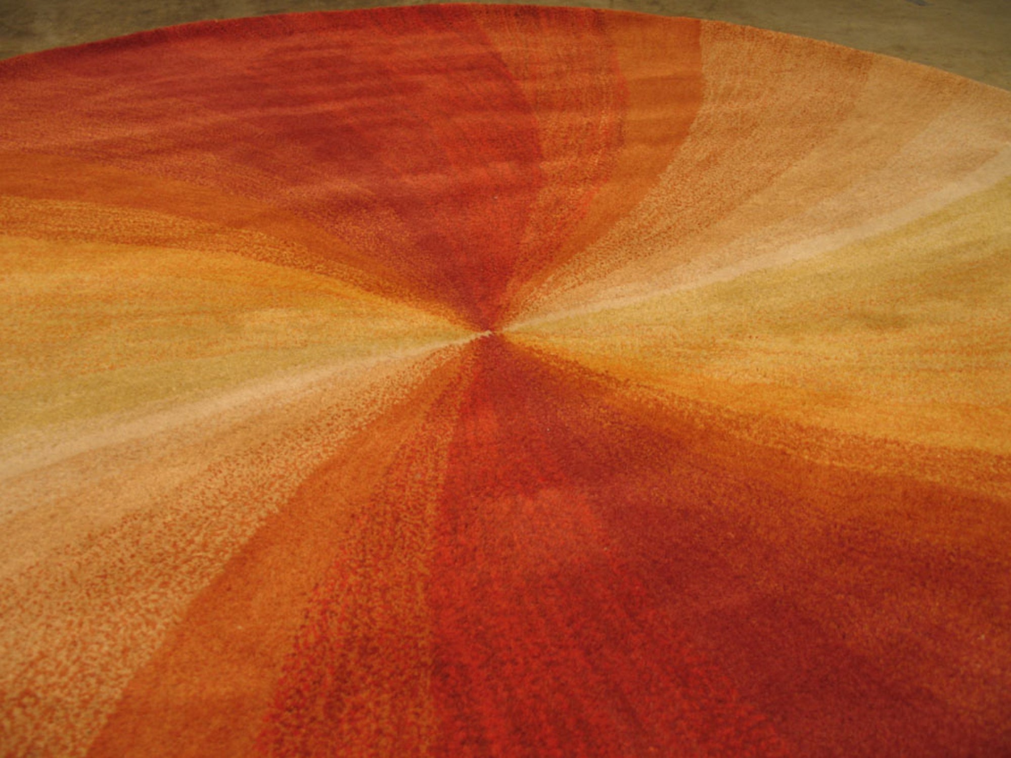 Orange Prismatic Swirl Hand-Tufted Wool Rug