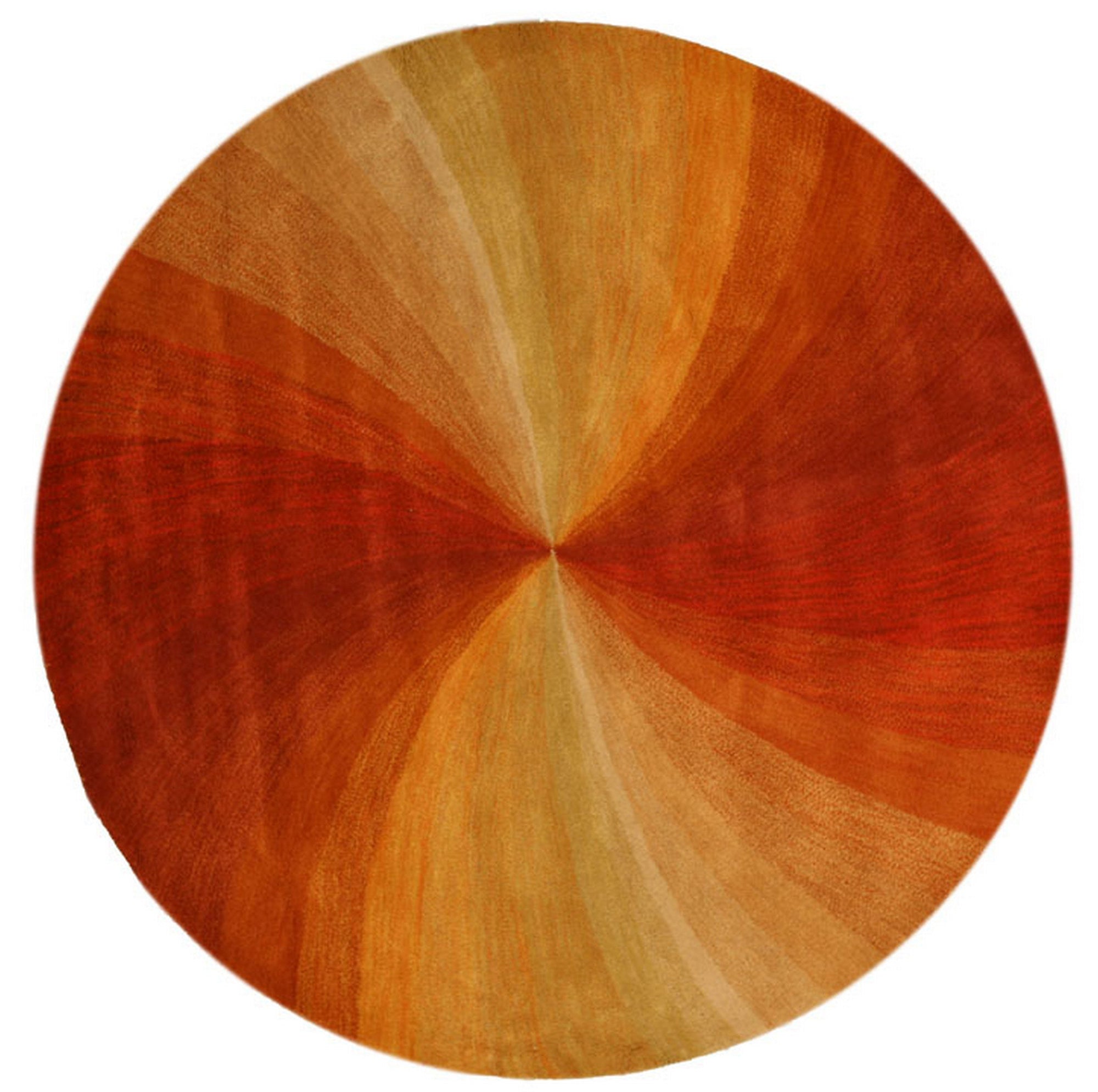 Orange Prismatic Swirl Hand-Tufted Wool Rug