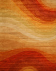 Classic Vibrant Orange Hand Tufted Wool Rug styled in a modern living room - area rug lifestyle photo