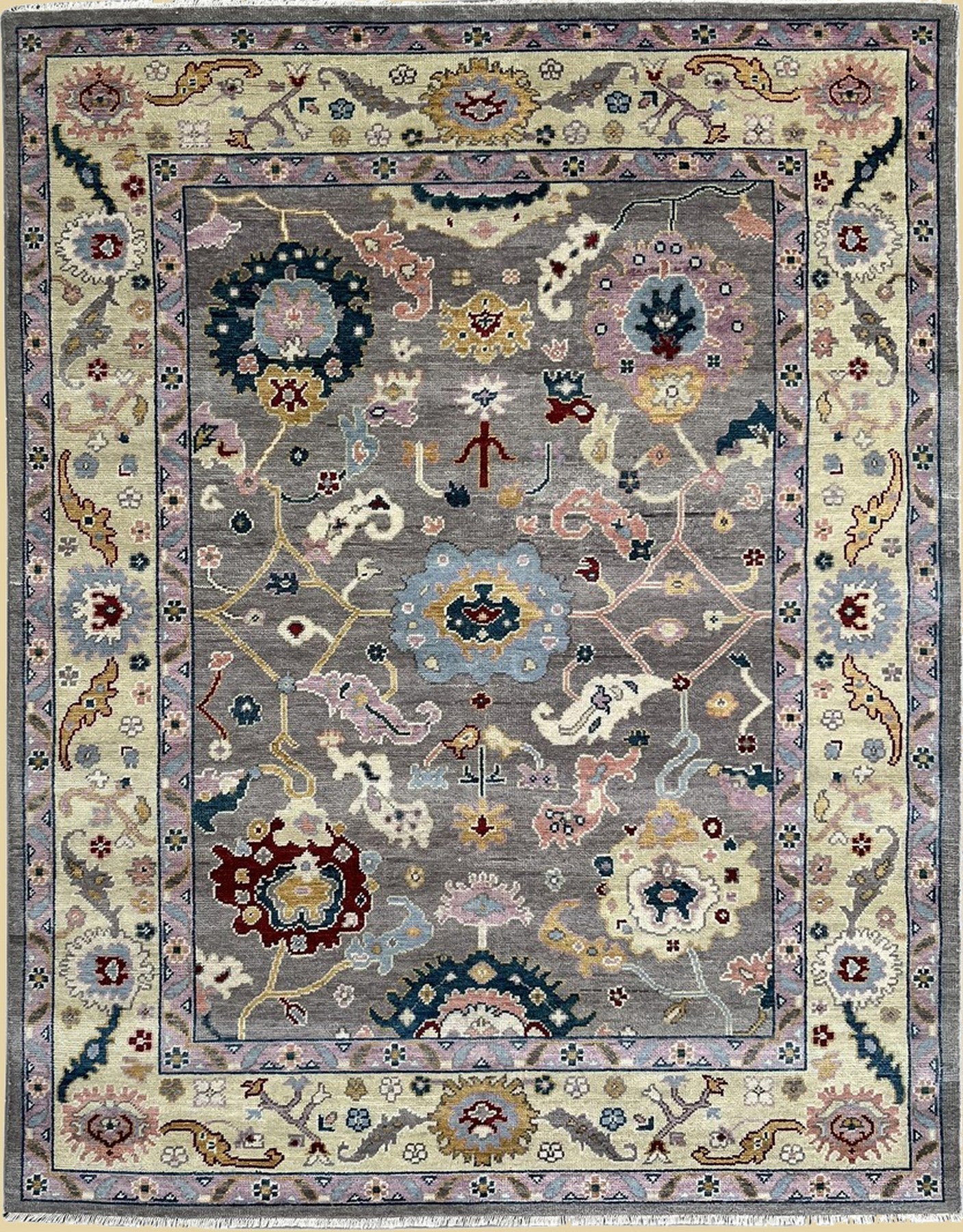 Gold Mahal Beige Wool Rug