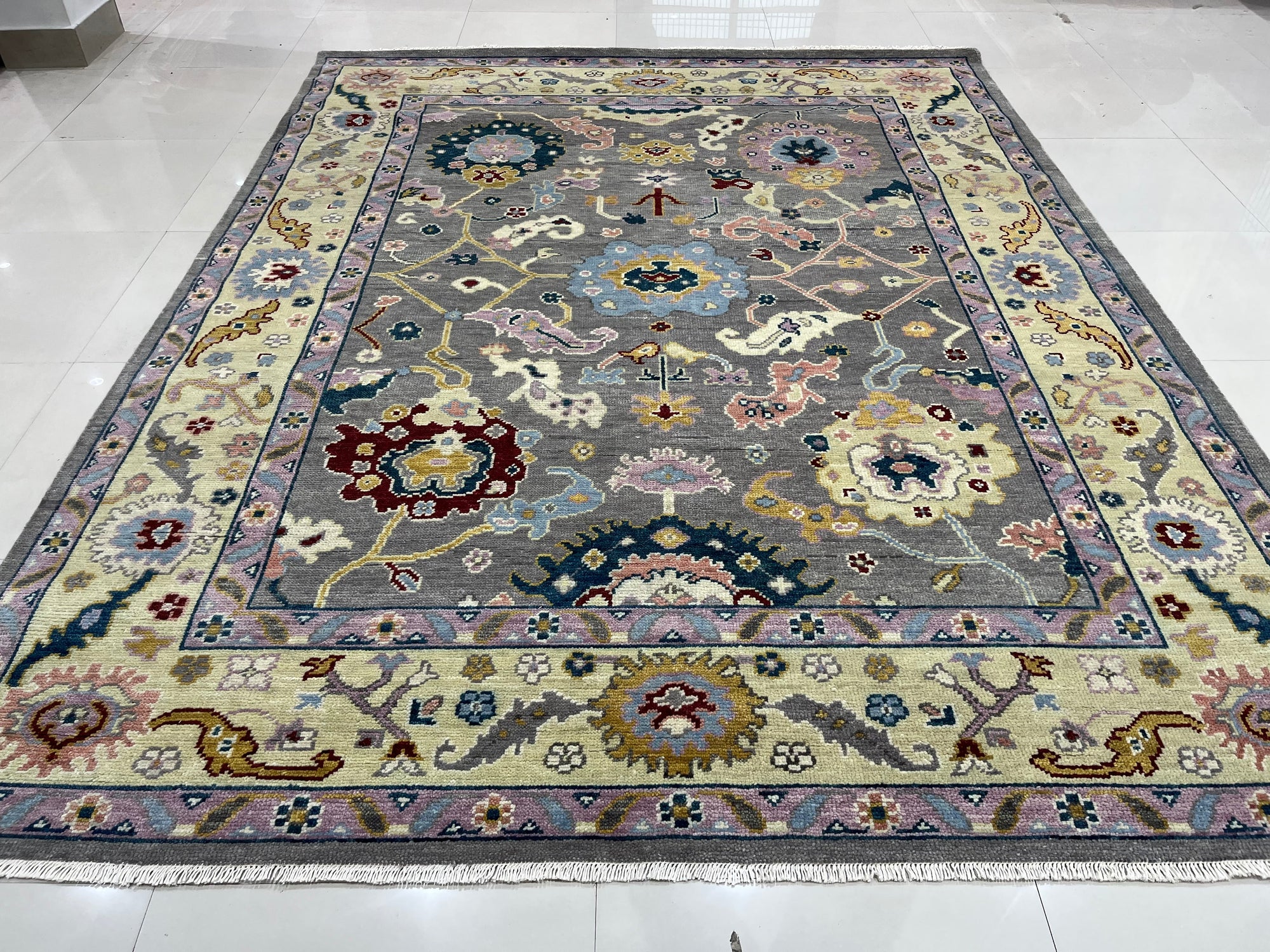 Gold Mahal Beige Wool Rug