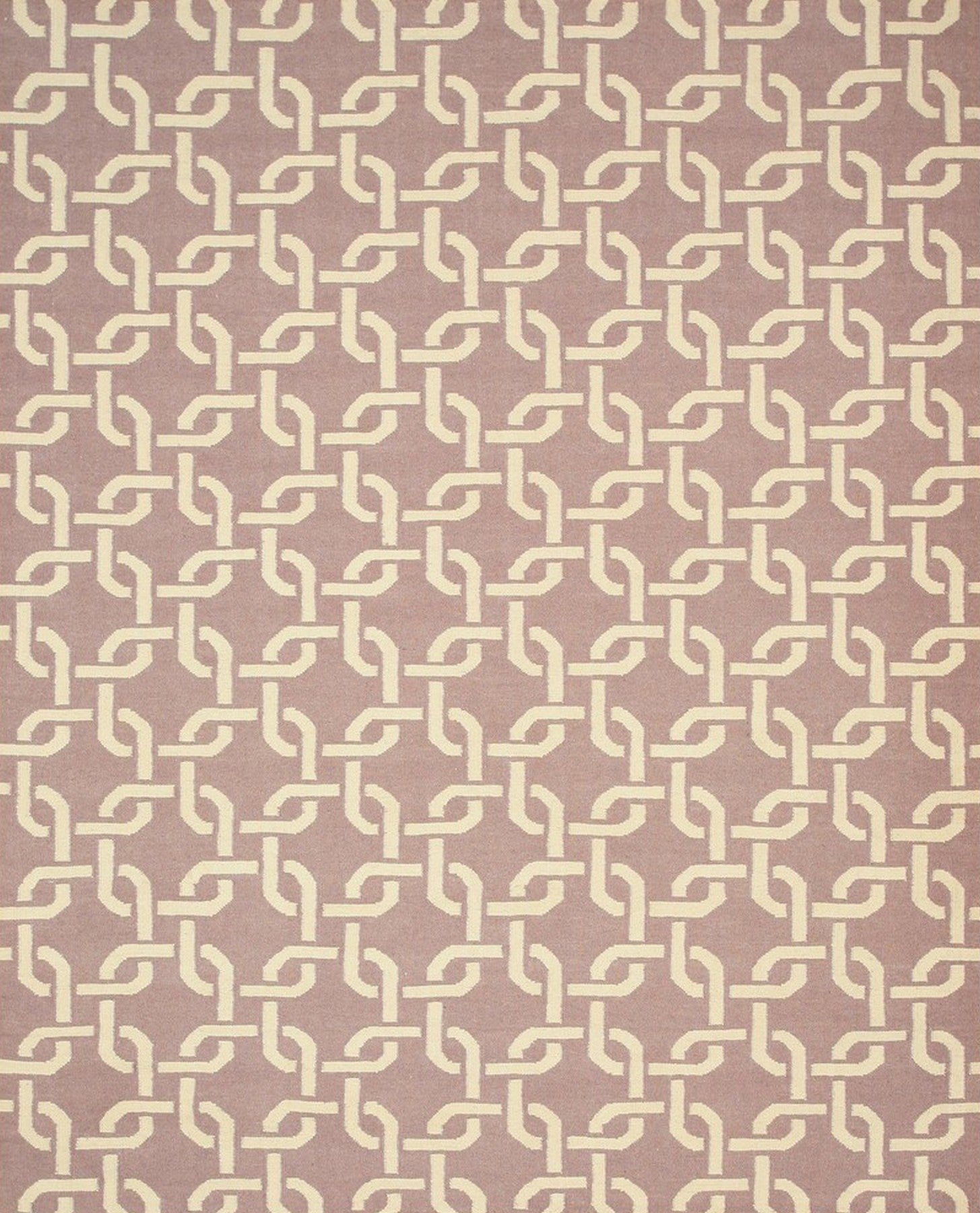 Pink Transitional Geometric Links Dhurrie Rug