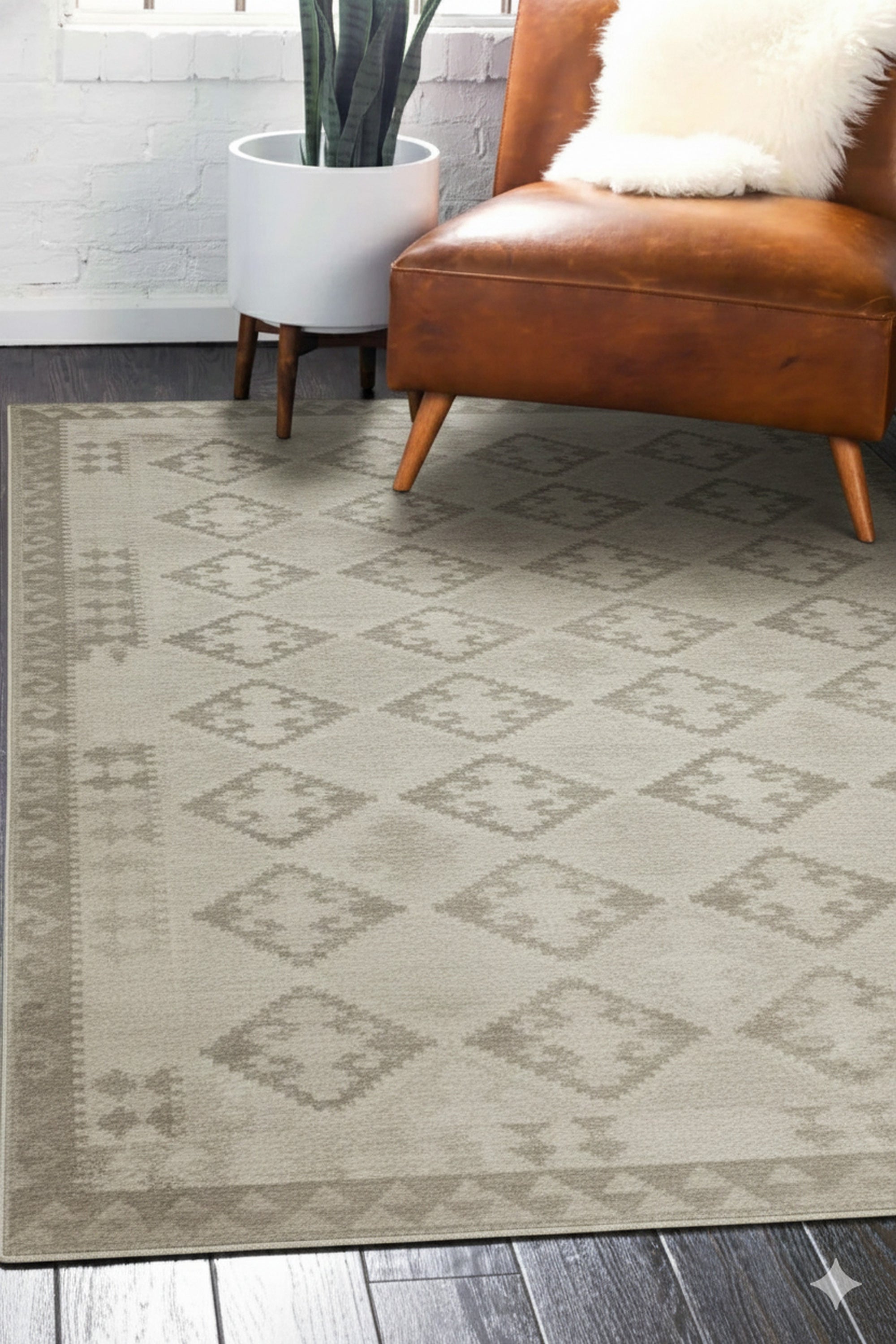 Brenda Trara Gray Flatweave Wool Rug
