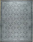 Isolated view of Brenda Para Gray Flatweave Wool Rug, showcasing its design.