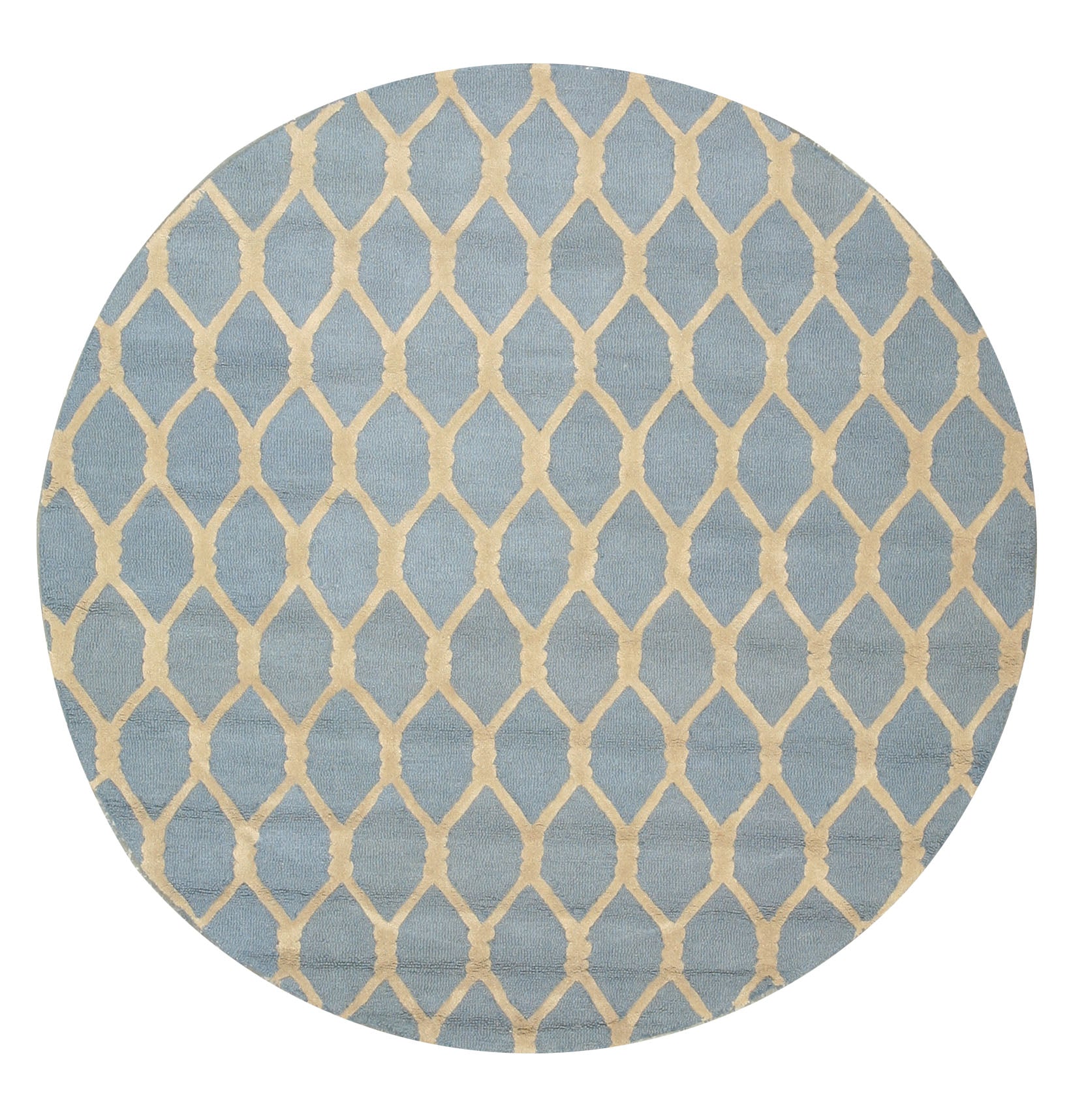 Blue Chain-Link Radiance Hand-Tufted Wool Rug