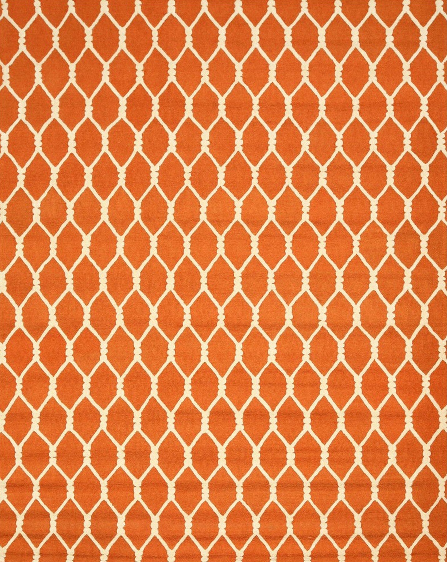 Orange Chain-Link Radiance Hand-Tufted Wool Rug