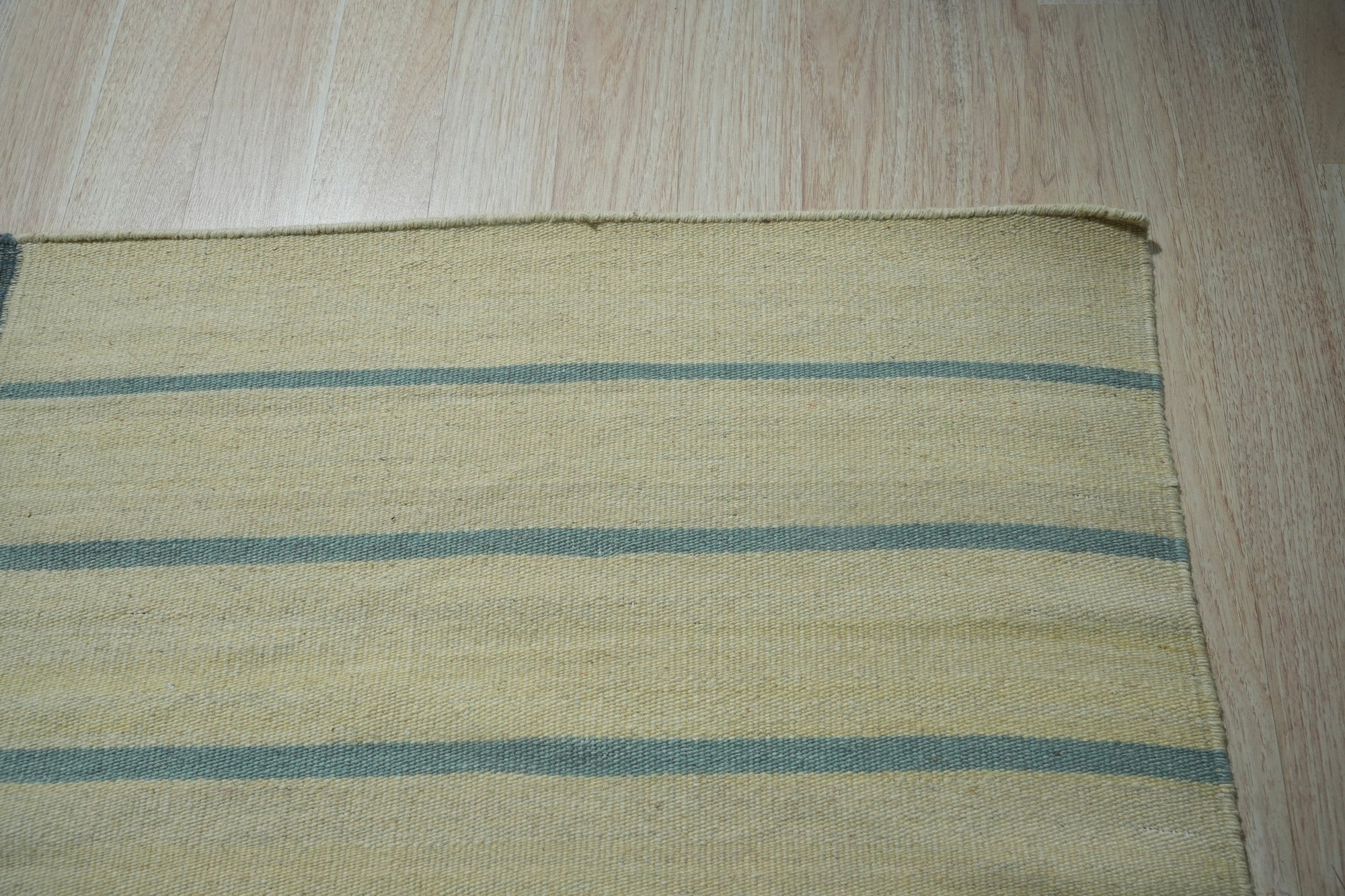 Azure Stripes Handmade Wool Rug