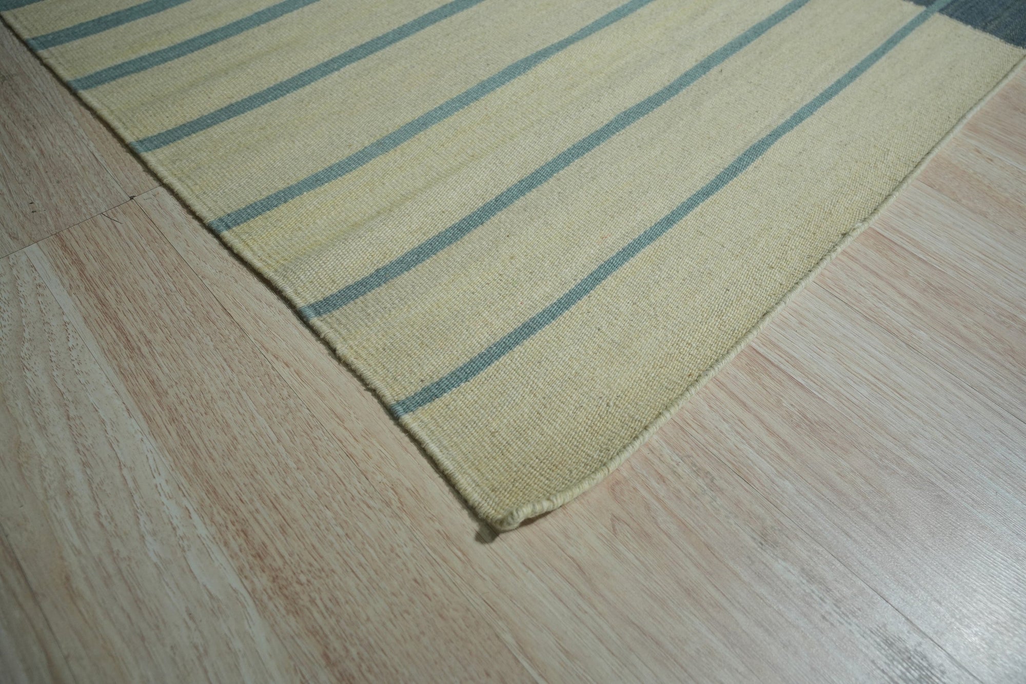 Azure Stripes Handmade Wool Rug