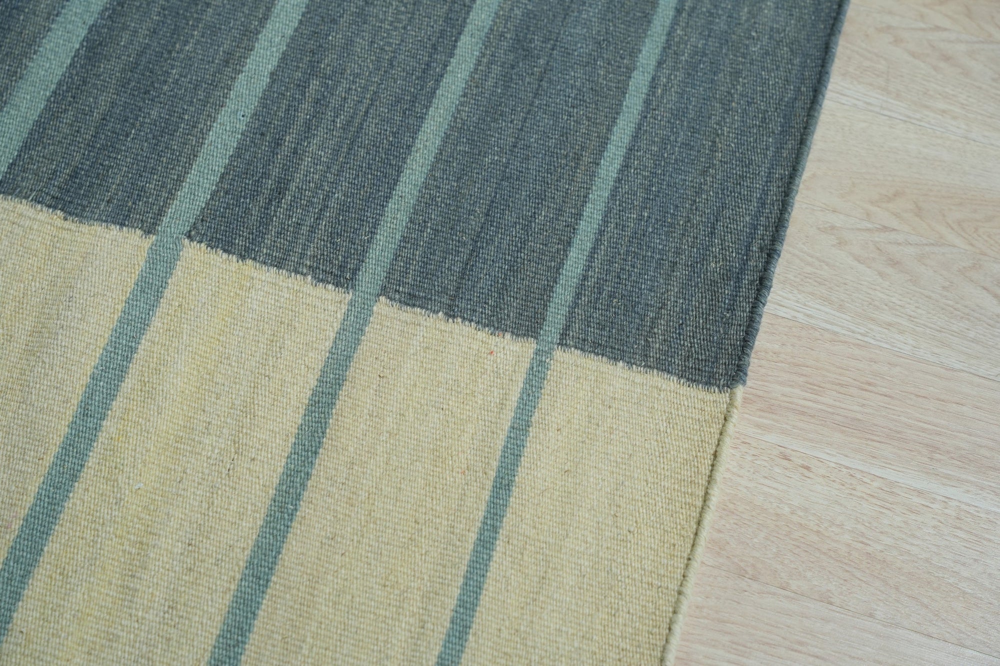 Azure Stripes Handmade Wool Rug