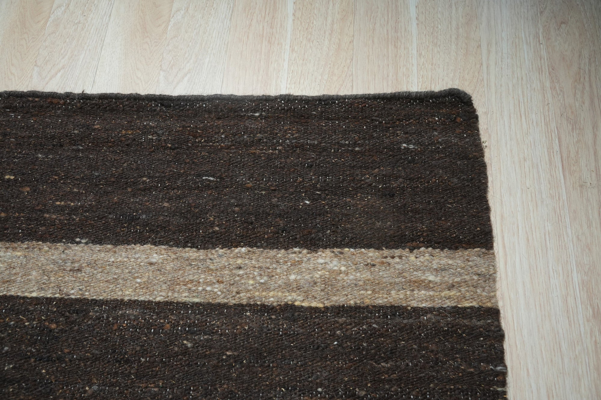 Brown Urban Loom Wool Flatweave Rug