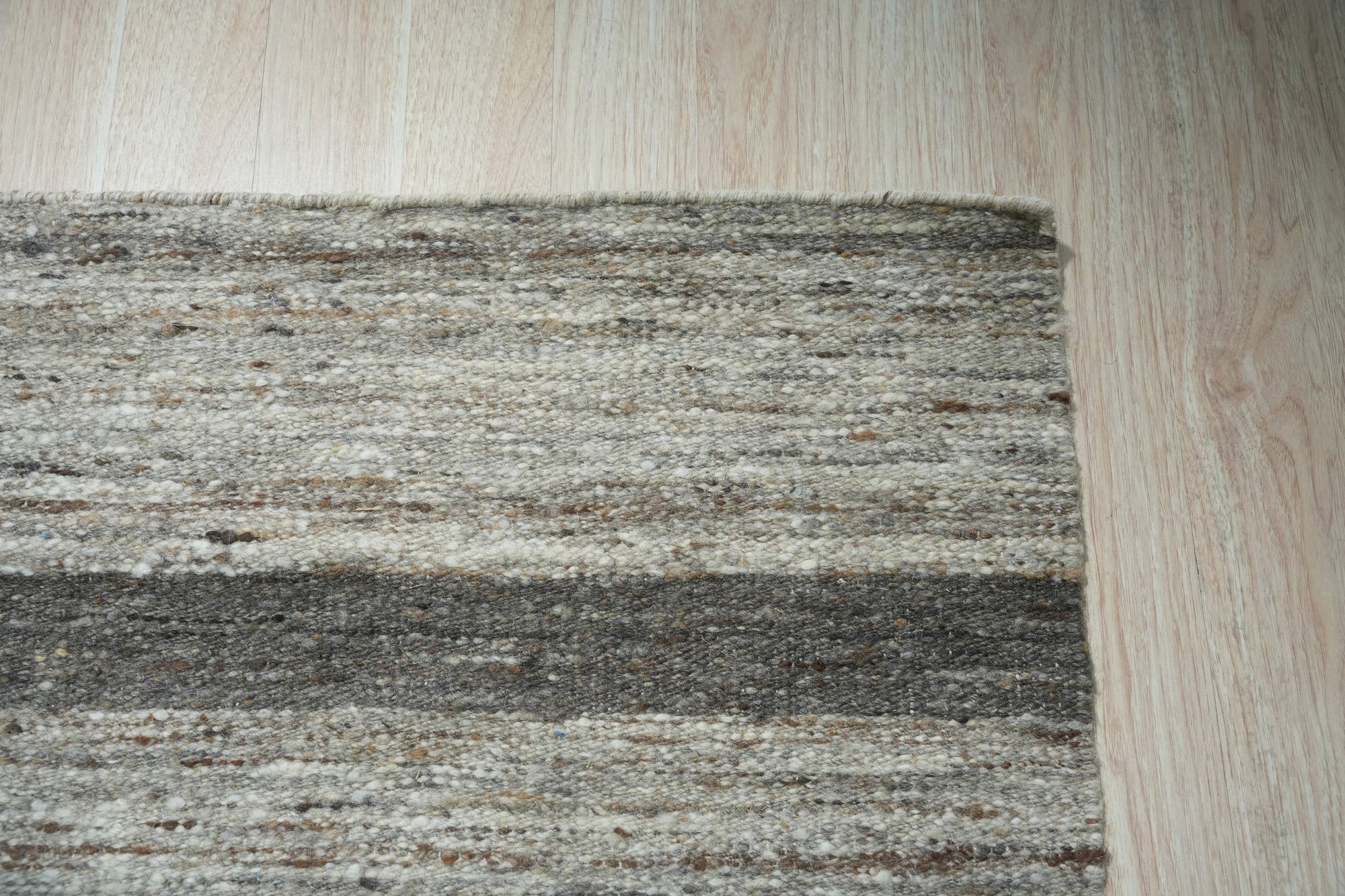 Light Gray Urban Loom Wool Flatweave Rug