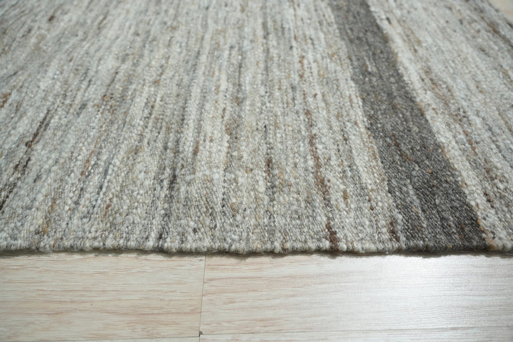 Light Gray Urban Loom Wool Flatweave Rug