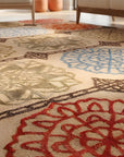Artistic Sumptuous Beige Hand Tufted Wool Rug in a sunroom