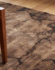 Artistic Brown Hand Knotted Wool Rug in a bedroom