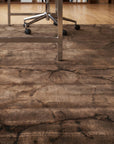 Artistic Brown Hand Knotted Wool Rug in a home office