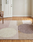 Bespoke Versatile Pink and Gray Hand Tufted Wool Rug in a entryway