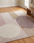 Bespoke Versatile Pink and Gray Hand Tufted Wool Rug in a entryway