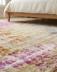 Brenda Lydia Ivory Machine Made Rug in a bedroom