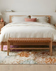 Brenda Lydia Ivory Machine Made Rug in a bedroom