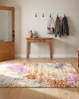 Brenda Lydia Ivory Machine Made Rug in a entryway