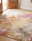 Brenda Lydia Ivory Machine Made Rug in a entryway