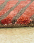 Brown transitional floral rug hand-tufted pile detail