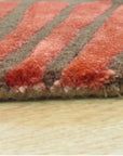 Brown transitional floral rug hand-tufted pile texture close-up