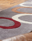 Celia Clara Gray Hand Tufted Wool Rug in a home office