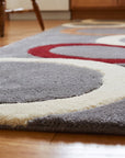 Celia Clara Gray Hand Tufted Wool Rug in a kitchen