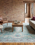 Celia Modern Green Hand Knotted Silk Rug in a living room