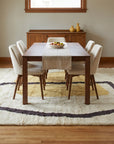 Classic Talia Yellow Hand Knotted Wool Rug in a dining room
