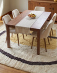 Classic Talia Yellow Hand Knotted Wool Rug in a dining room