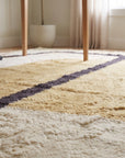 Classic Talia Yellow Hand Knotted Wool Rug in a home office