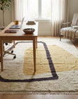 Classic Talia Yellow Hand Knotted Wool Rug in a home office