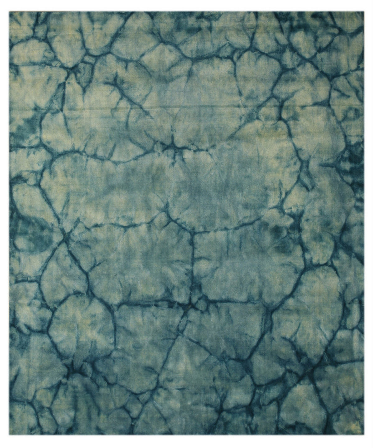 Dip Dyed Teal Handmade Wool Rug