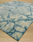 Dip Dyed Teal Handmade Wool Rug