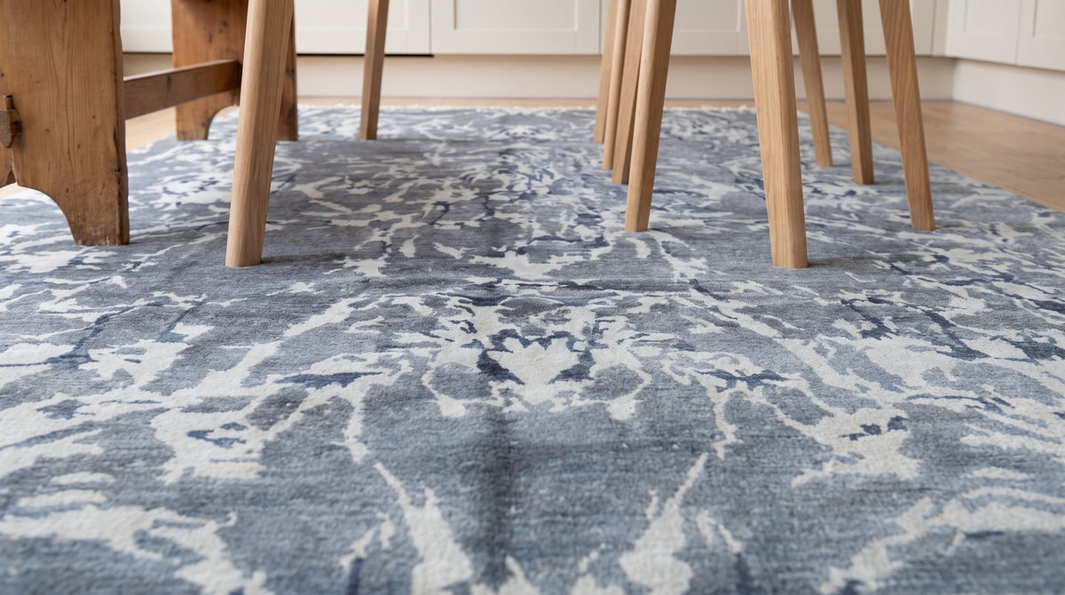 Emery Abstract Pattern Rug in a kitchen