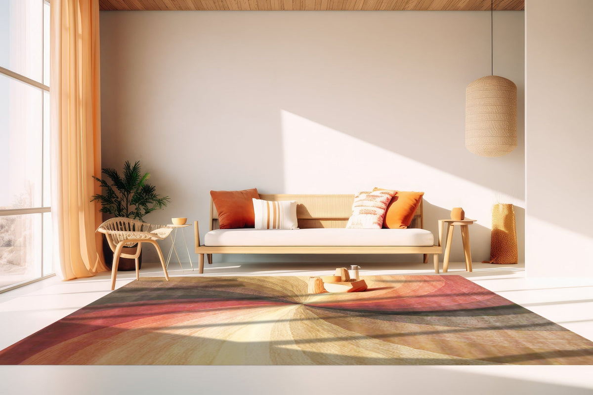 5x8 enchanting luxurious original hand tufted wool rug in a room
