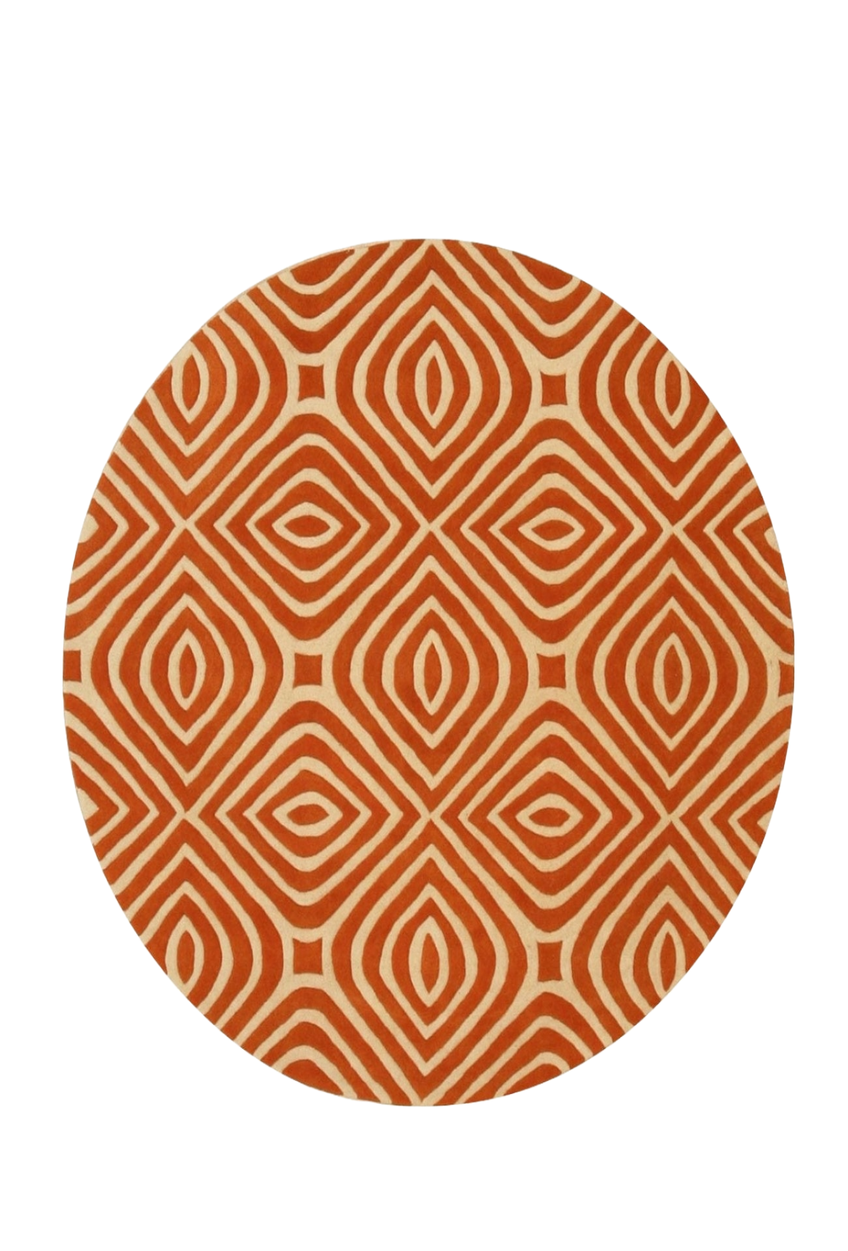 Orange Stylish Hand-Tufted Wool Transitional Geometric Marla Rug - EORC Home